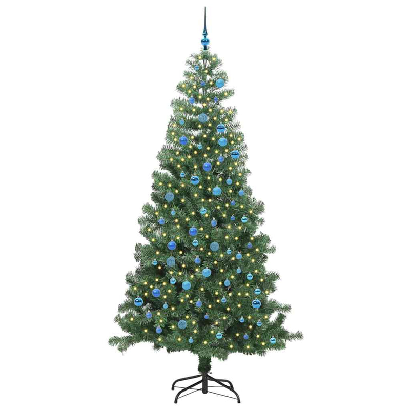 Afbeelding laden in galerijviewer, Vidaxl kerstboom met 300 led met standaard groen 240 cm pvc
