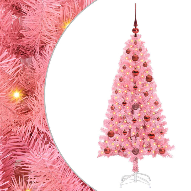 ギャラリービューアに画像をロードする, Vidaxl kerstboom met 150 led met standaard roze 120 cm pvc
