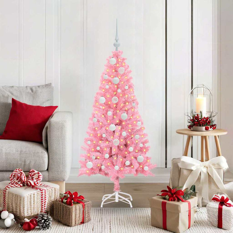 ギャラリービューアに画像をロードする, Vidaxl kerstboom met 150 led met standaard roze 120 cm pvc
