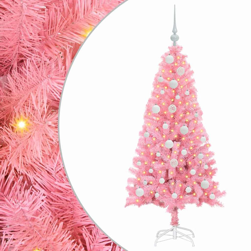 ギャラリービューアに画像をロードする, Vidaxl kerstboom met 150 led met standaard roze 120 cm pvc
