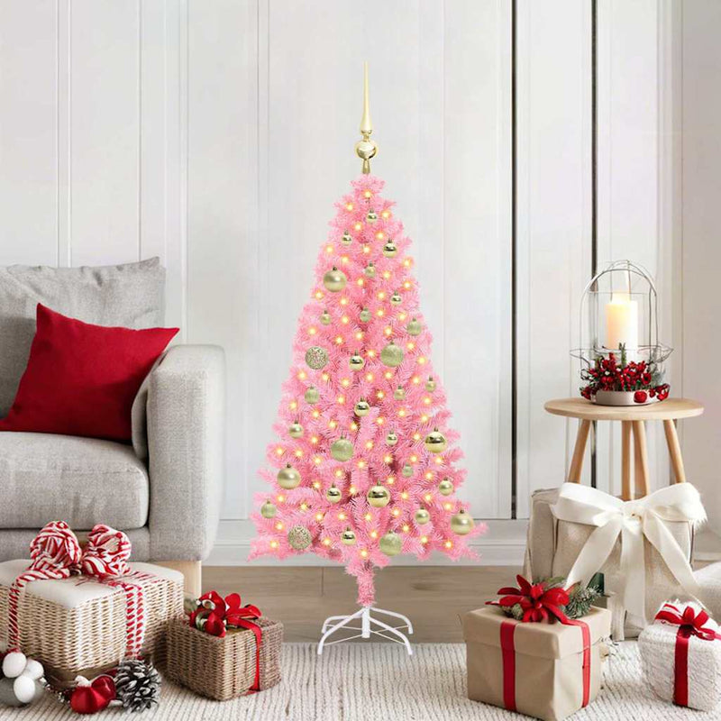 ギャラリービューアに画像をロードする, Vidaxl kerstboom met 150 led met standaard roze 120 cm pvc
