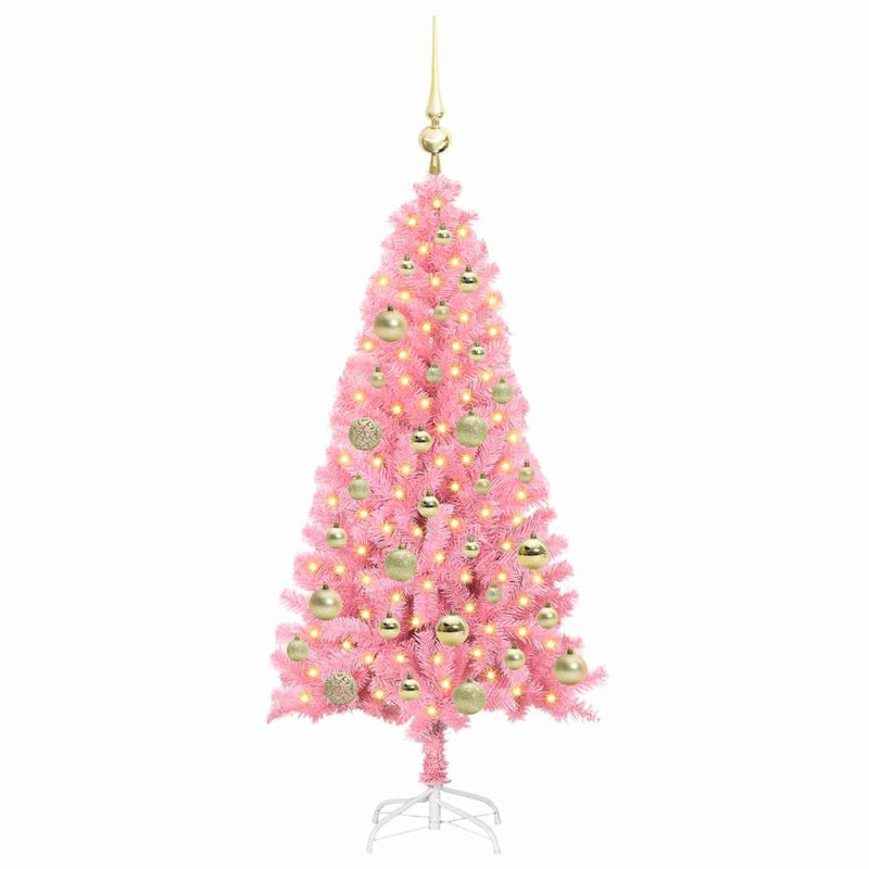 ギャラリービューアに画像をロードする, Vidaxl kerstboom met 150 led met standaard roze 120 cm pvc
