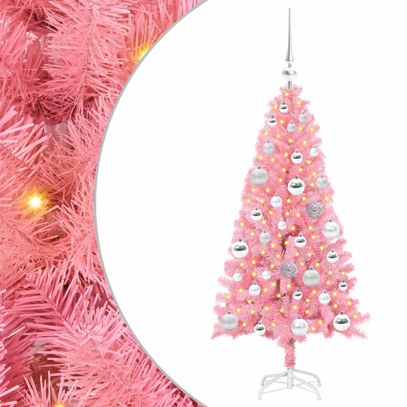 ギャラリービューアに画像をロードする, Vidaxl kerstboom met 150 led met standaard roze 120 cm pvc

