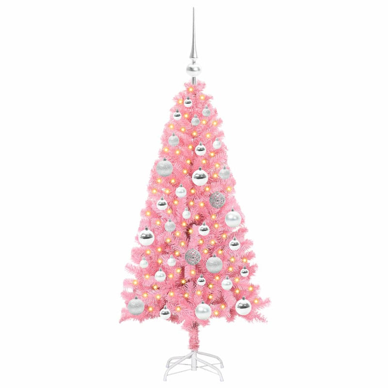 ギャラリービューアに画像をロードする, Vidaxl kerstboom met 150 led met standaard roze 120 cm pvc
