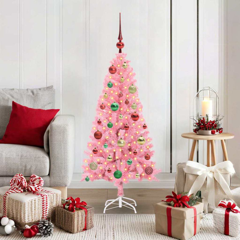 ギャラリービューアに画像をロードする, Vidaxl kerstboom met 150 led met standaard roze 120 cm pvc
