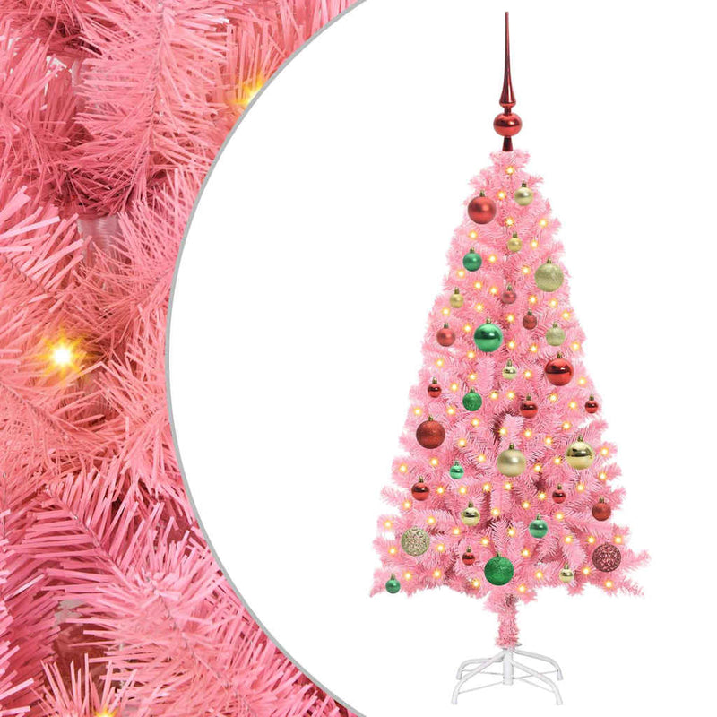 ギャラリービューアに画像をロードする, Vidaxl kerstboom met 150 led met standaard roze 120 cm pvc
