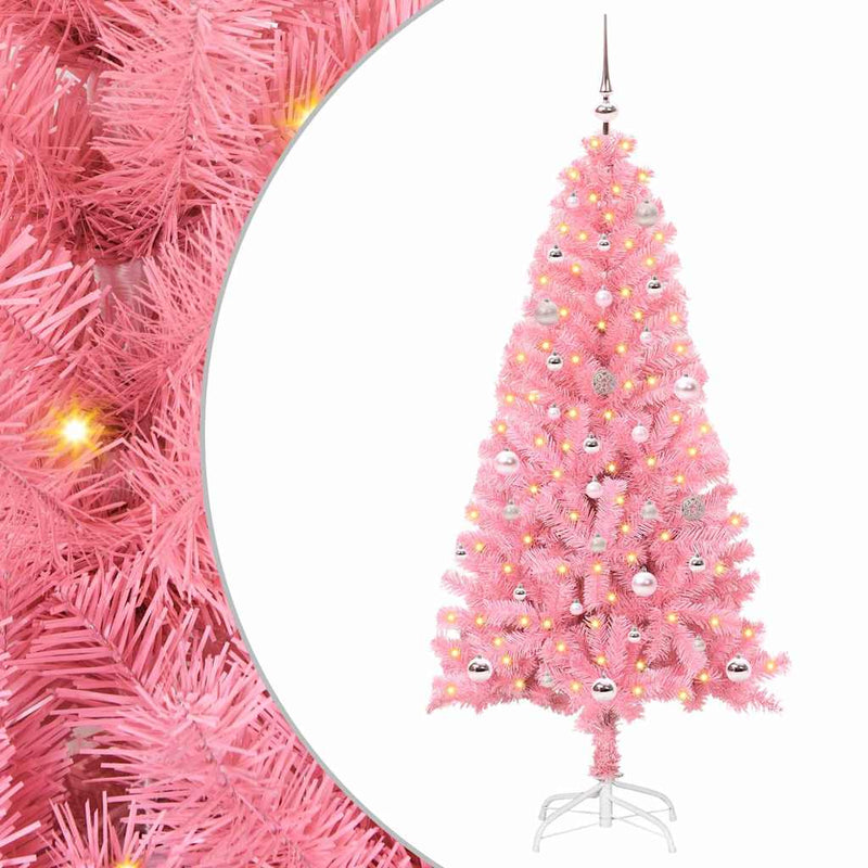 ギャラリービューアに画像をロードする, Vidaxl kerstboom met 150 led met standaard roze 150 cm pvc
