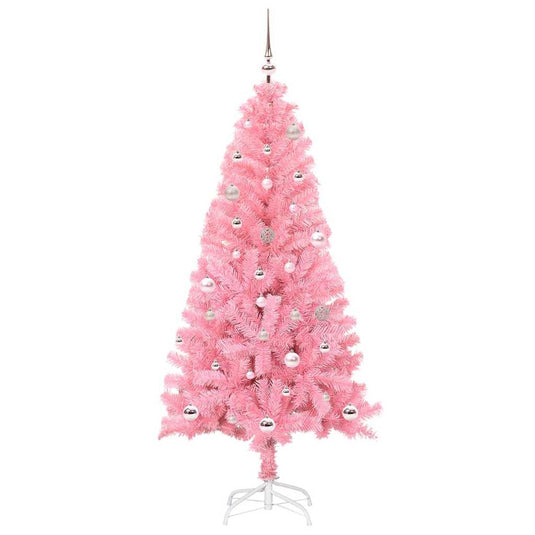 Vidaxl kerstboom met 150 led met standaard roze 150 cm pvc