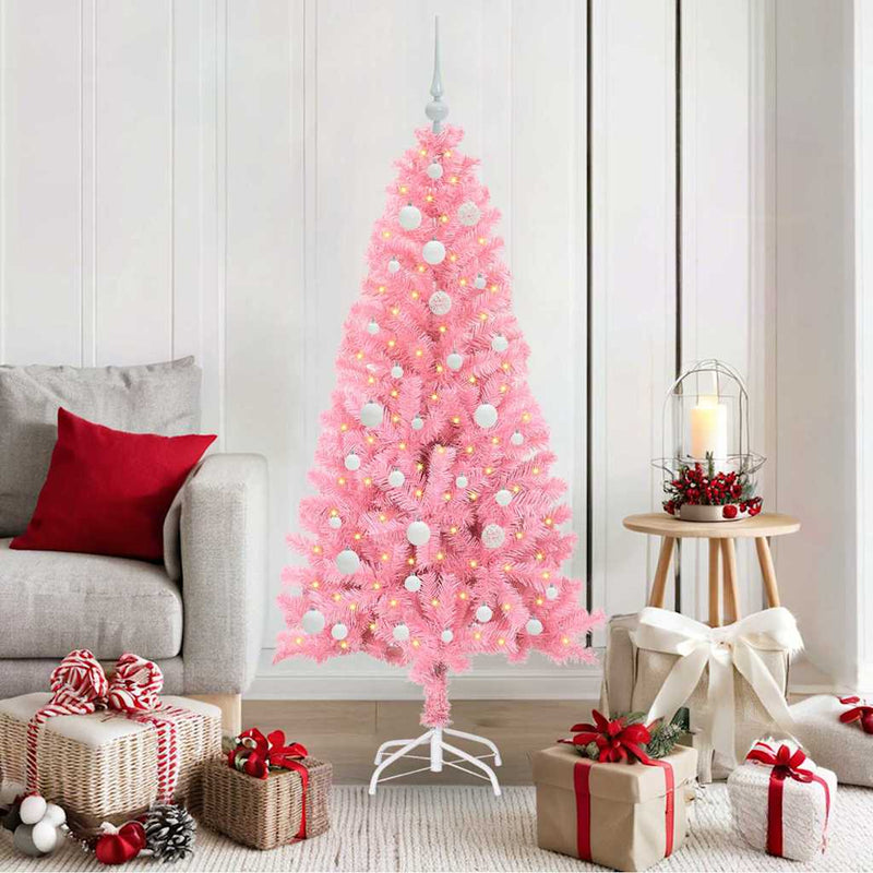Afbeelding laden in galerijviewer, Vidaxl kerstboom met 150 led met standaard roze 150 cm pvc
