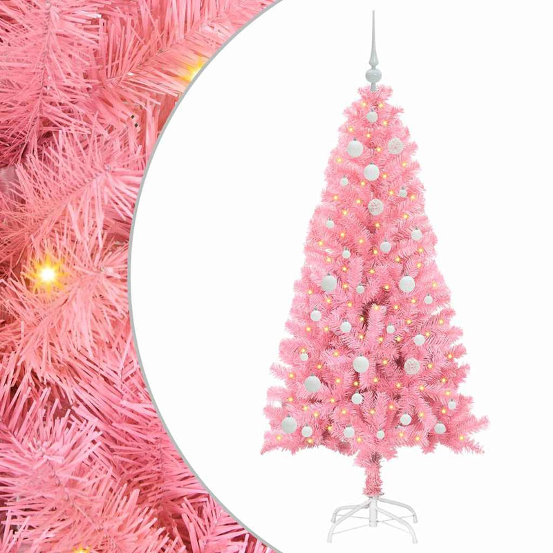Afbeelding laden in galerijviewer, Vidaxl kerstboom met 150 led met standaard roze 150 cm pvc
