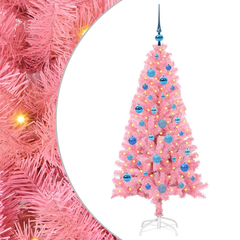Afbeelding laden in galerijviewer, Vidaxl kerstboom met 150 led met standaard roze 150 cm pvc
