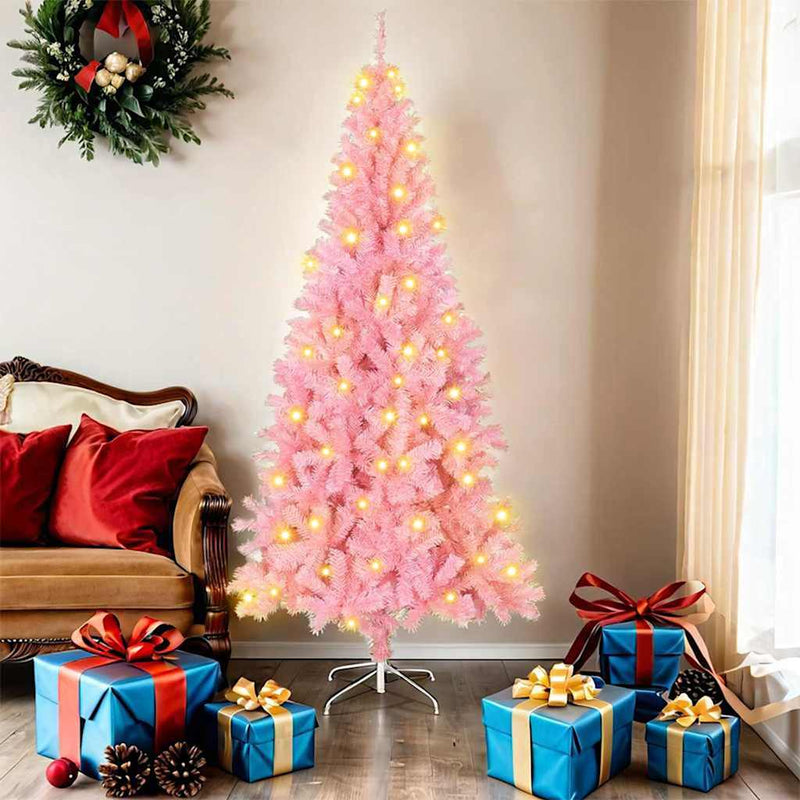 Afbeelding laden in galerijviewer, Vidaxl kerstboom met 300 led met standaard roze 180 cm pvc
