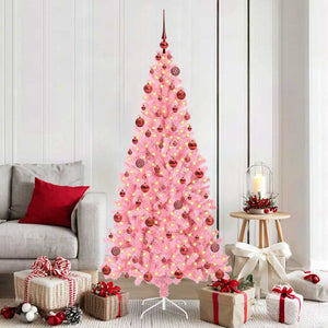 Vidaxl kerstboom met 300 led met standaard roze 180 cm pvc
