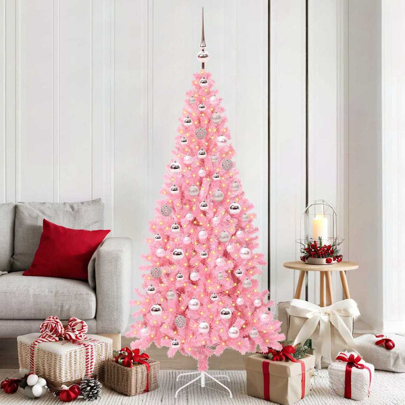 Afbeelding laden in galerijviewer, Vidaxl kerstboom met 300 led met standaard roze 180 cm pvc
