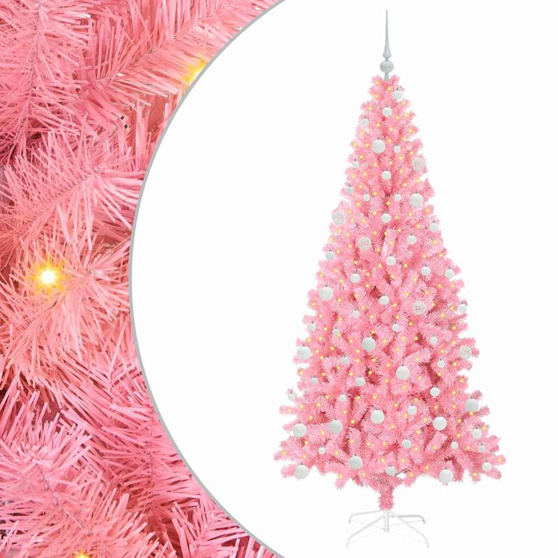 Afbeelding laden in galerijviewer, Vidaxl kerstboom met 300 led met standaard roze 180 cm pvc

