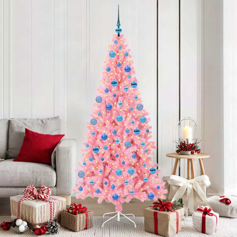 Afbeelding laden in galerijviewer, Vidaxl kerstboom met 300 led met standaard roze 180 cm pvc
