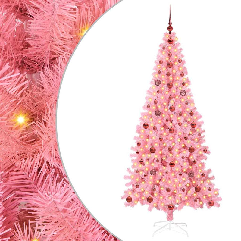 Afbeelding laden in galerijviewer, Vidaxl kerstboom met 300 led met standaard roze 210 cm pvc
