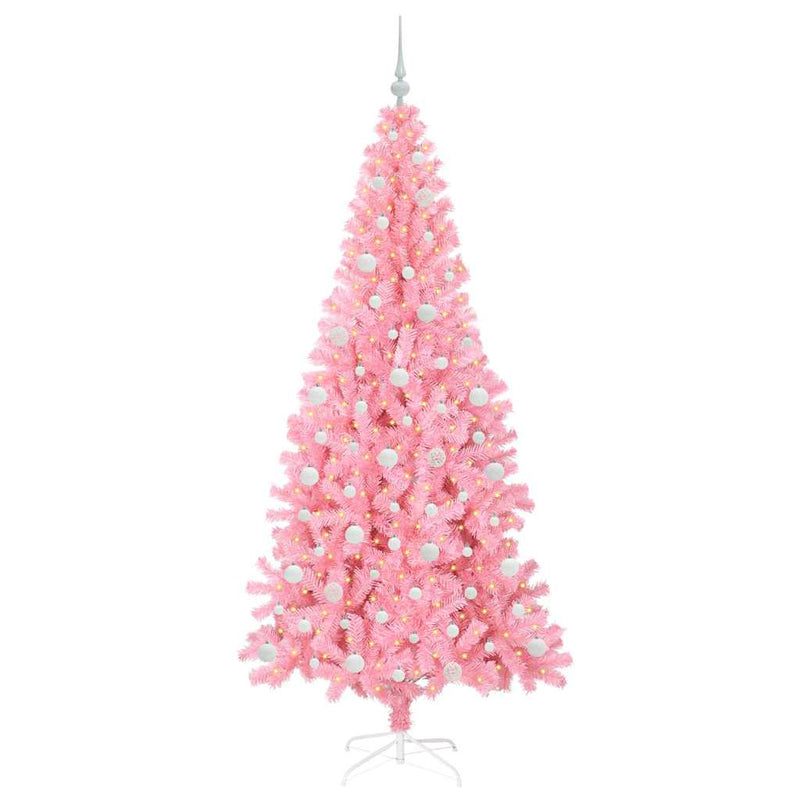 Afbeelding laden in galerijviewer, Vidaxl kerstboom met 300 led met standaard roze 210 cm pvc
