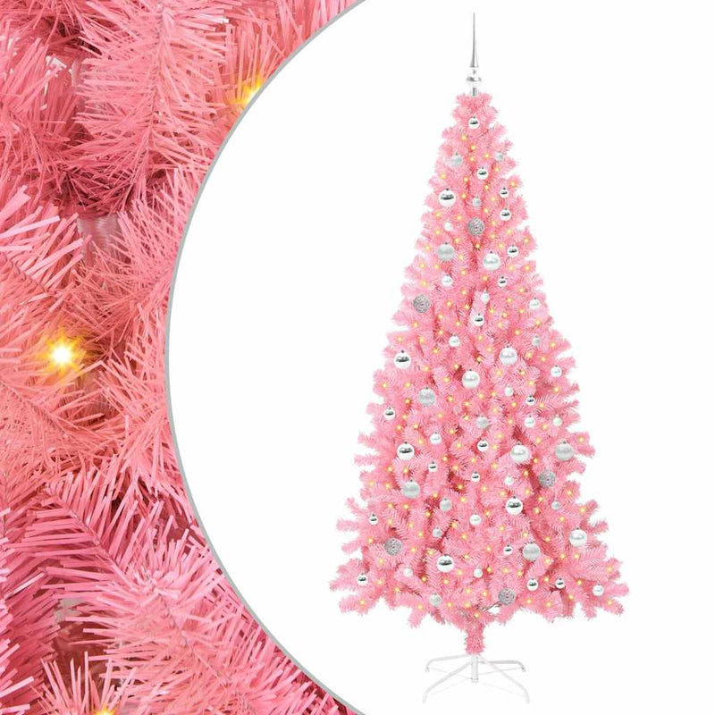 Afbeelding laden in galerijviewer, Vidaxl kerstboom met 300 led met standaard roze 210 cm pvc
