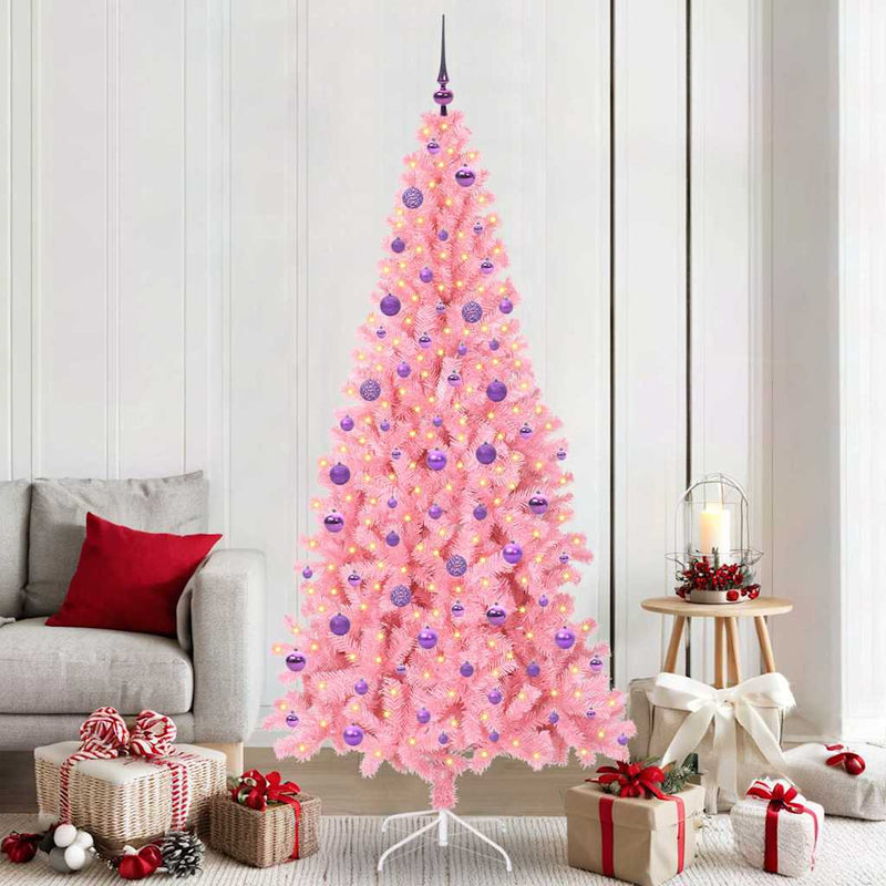 Afbeelding laden in galerijviewer, Vidaxl kerstboom met 300 led met standaard roze 210 cm pvc
