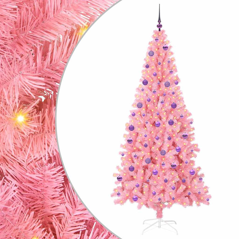 Afbeelding laden in galerijviewer, Vidaxl kerstboom met 300 led met standaard roze 210 cm pvc
