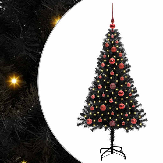 Vidaxl kerstboom met 150 led met standaard zwart 120 cm pvc
