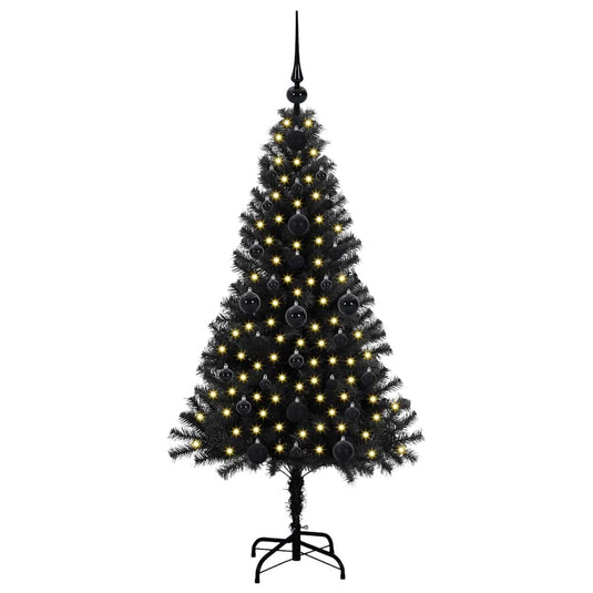 Vidaxl kerstboom met 150 led met standaard zwart 120 cm pvc