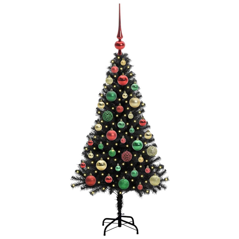 Afbeelding laden in galerijviewer, Vidaxl kerstboom met 150 led met standaard zwart 120 cm pvc

