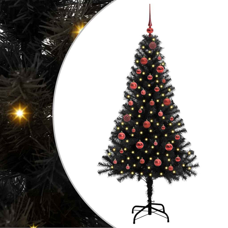 ギャラリービューアに画像をロードする, Vidaxl kerstboom met 150 led met standaard zwart 150 cm pvc
