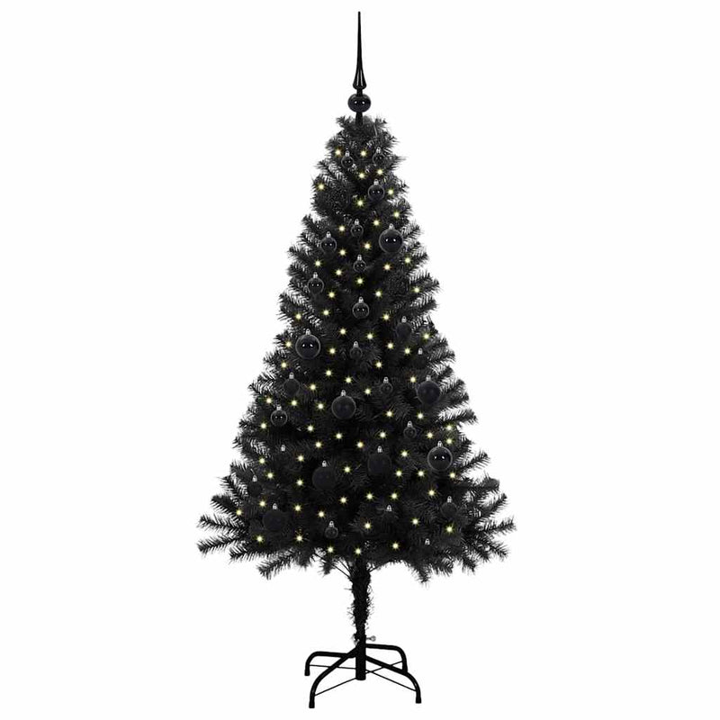 Chargez l'image dans la visionneuse de la galerie, Vidaxl kerstboom met 150 led met standaard zwart 150 cm pvc
