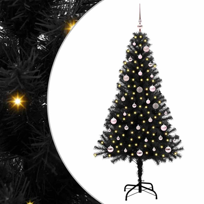 ギャラリービューアに画像をロードする, Vidaxl kerstboom met 150 led met standaard zwart 150 cm pvc
