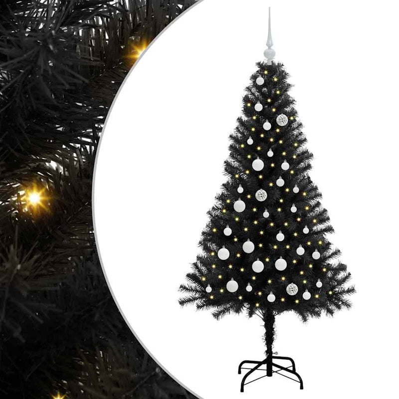 ギャラリービューアに画像をロードする, Vidaxl kerstboom met 150 led met standaard zwart 150 cm pvc
