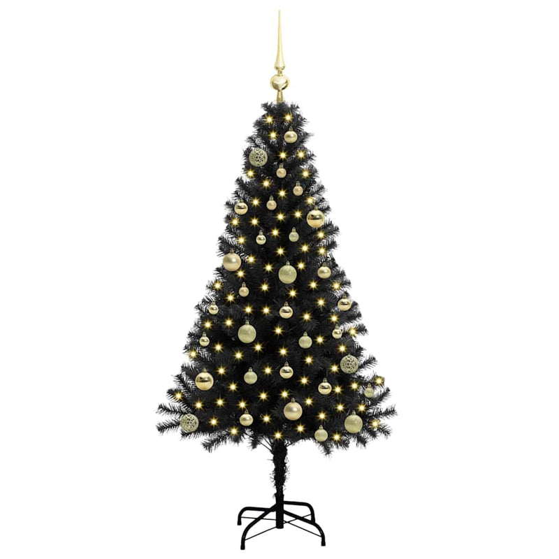 Chargez l'image dans la visionneuse de la galerie, Vidaxl kerstboom met 150 led met standaard zwart 150 cm pvc
