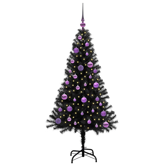 Vidaxl kerstboom met 150 led met standaard zwart 150 cm pvc