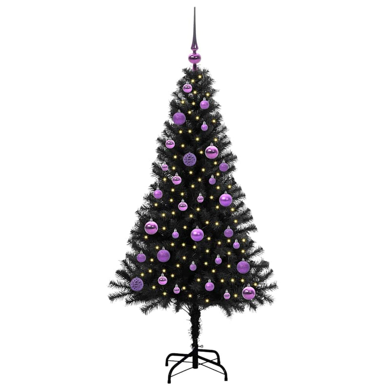 Chargez l'image dans la visionneuse de la galerie, Vidaxl kerstboom met 150 led met standaard zwart 150 cm pvc
