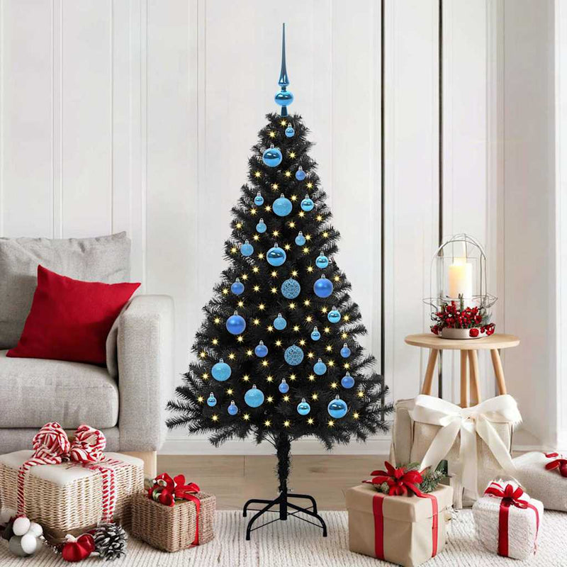Chargez l'image dans la visionneuse de la galerie, Vidaxl kerstboom met 150 led met standaard zwart 150 cm pvc
