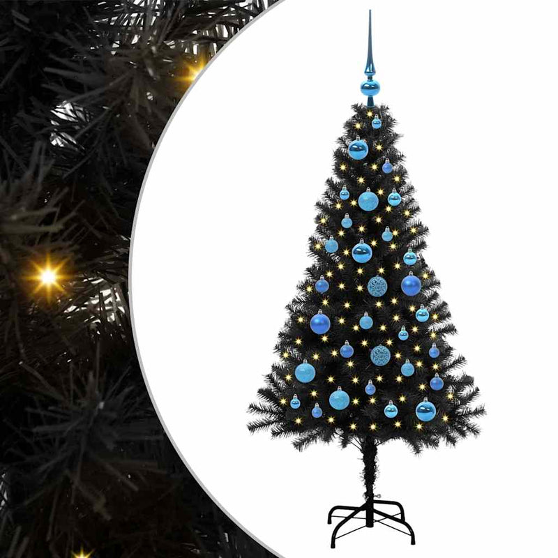 Chargez l'image dans la visionneuse de la galerie, Vidaxl kerstboom met 150 led met standaard zwart 150 cm pvc
