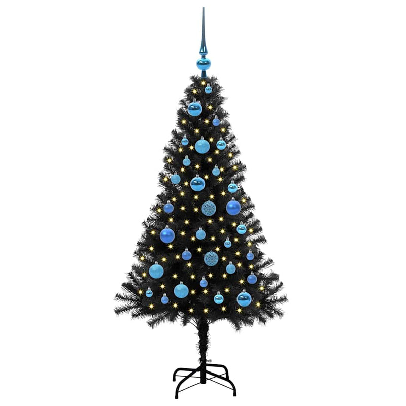Chargez l'image dans la visionneuse de la galerie, Vidaxl kerstboom met 150 led met standaard zwart 150 cm pvc
