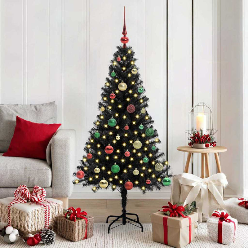 Chargez l'image dans la visionneuse de la galerie, Vidaxl kerstboom met 150 led met standaard zwart 150 cm pvc
