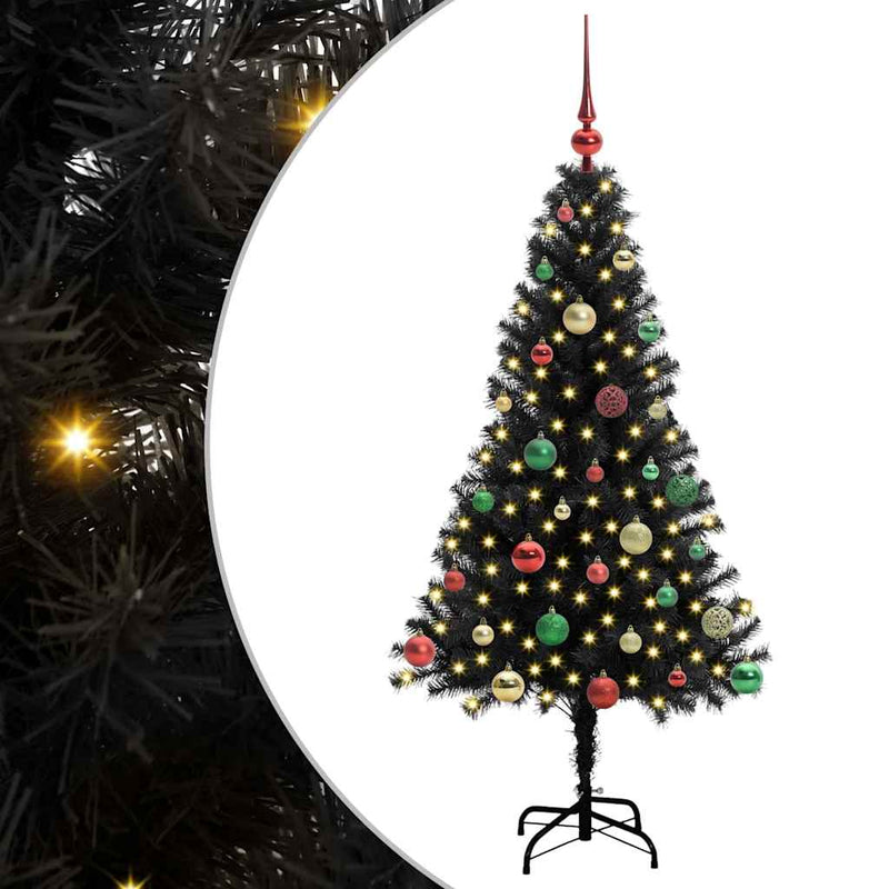 Chargez l'image dans la visionneuse de la galerie, Vidaxl kerstboom met 150 led met standaard zwart 150 cm pvc
