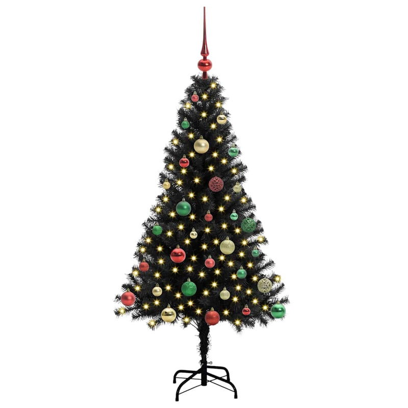 Chargez l'image dans la visionneuse de la galerie, Vidaxl kerstboom met 150 led met standaard zwart 150 cm pvc
