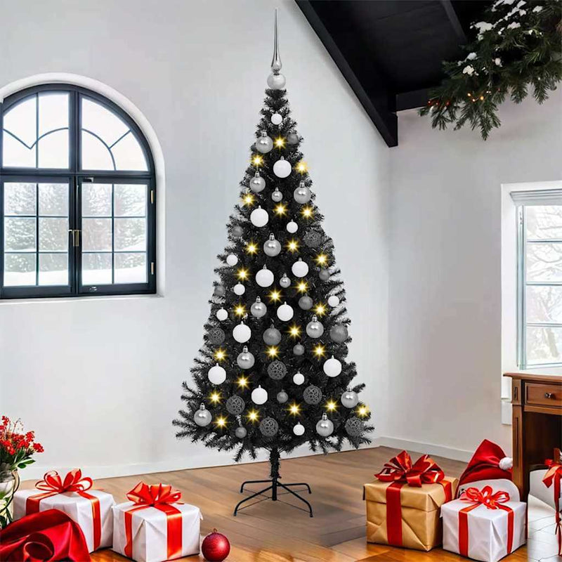 ギャラリービューアに画像をロードする, Vidaxl kerstboom met 300 led met standaard zwart 180 cm pvc
