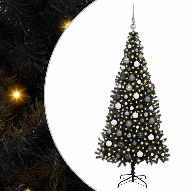 ギャラリービューアに画像をロードする, Vidaxl kerstboom met 300 led met standaard zwart 180 cm pvc
