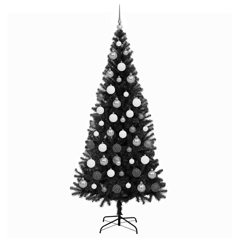 ギャラリービューアに画像をロードする, Vidaxl kerstboom met 300 led met standaard zwart 180 cm pvc
