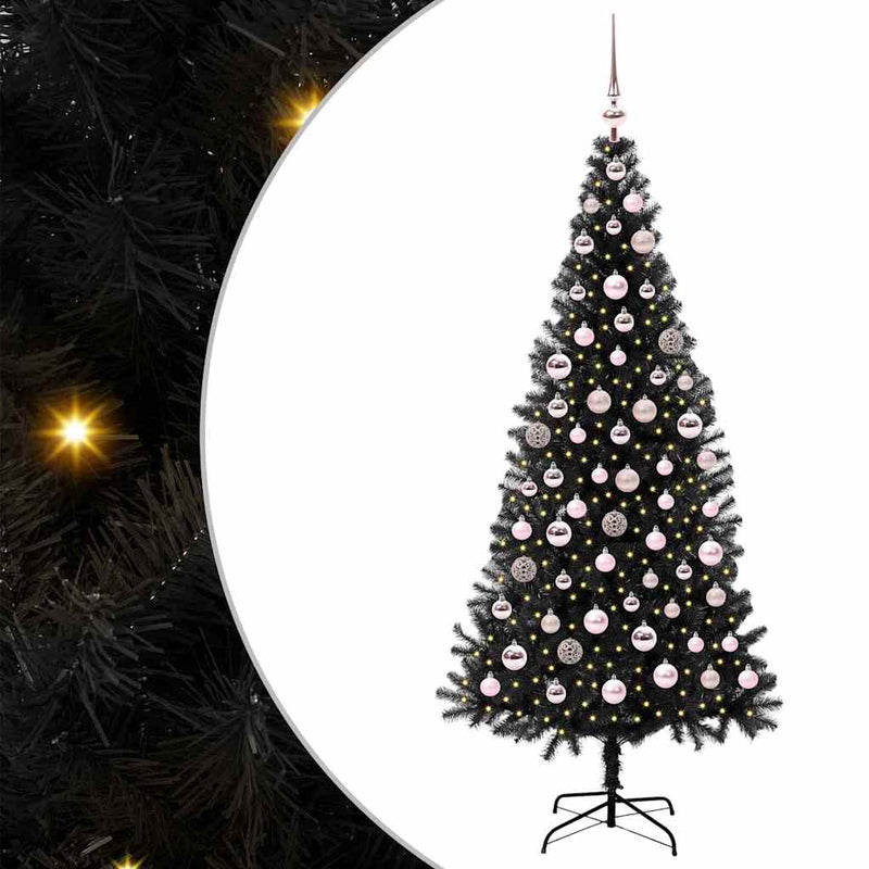 ギャラリービューアに画像をロードする, Vidaxl kerstboom met 300 led met standaard zwart 180 cm pvc
