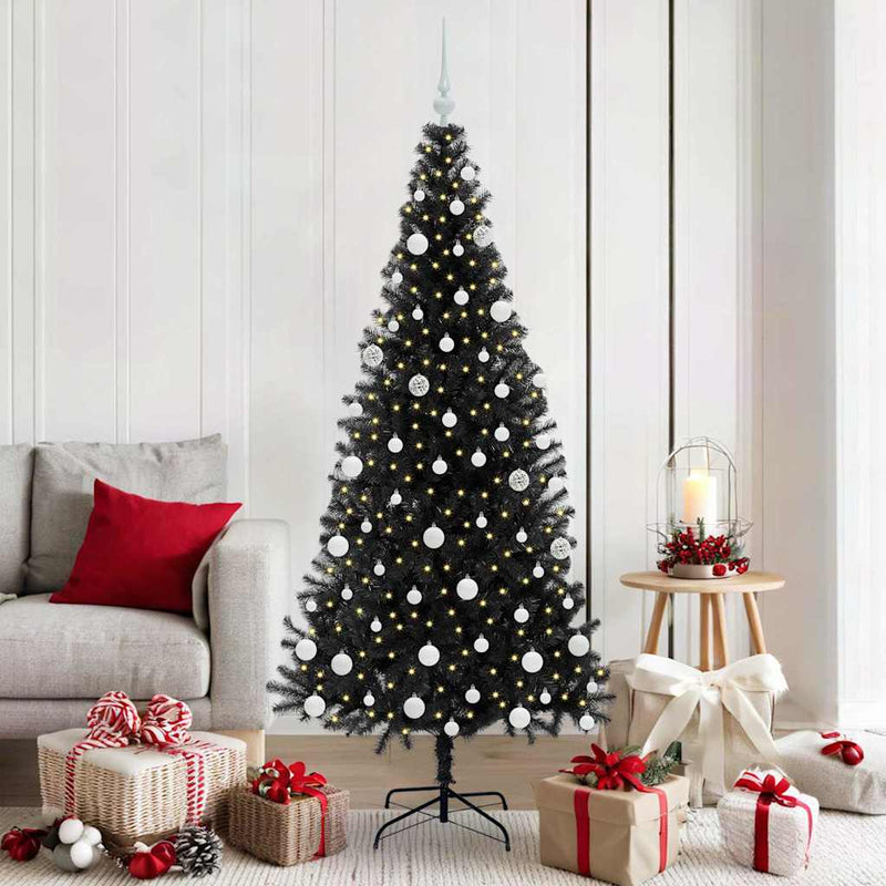Chargez l'image dans la visionneuse de la galerie, Vidaxl kerstboom met 300 led met standaard zwart 180 cm pvc
