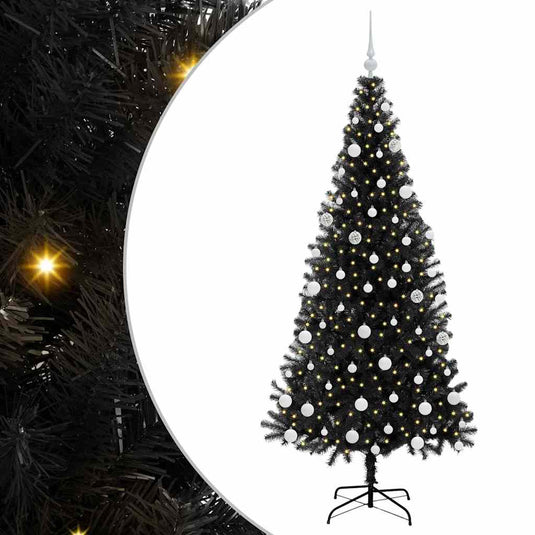 Vidaxl kerstboom met 300 led met standaard zwart 180 cm pvc