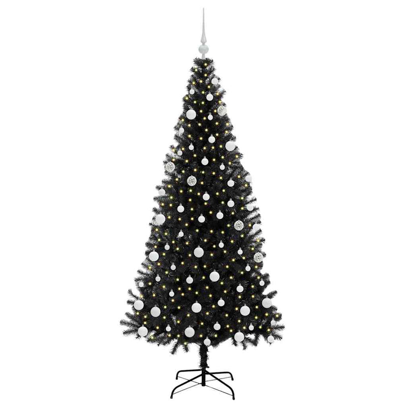Chargez l'image dans la visionneuse de la galerie, Vidaxl kerstboom met 300 led met standaard zwart 180 cm pvc

