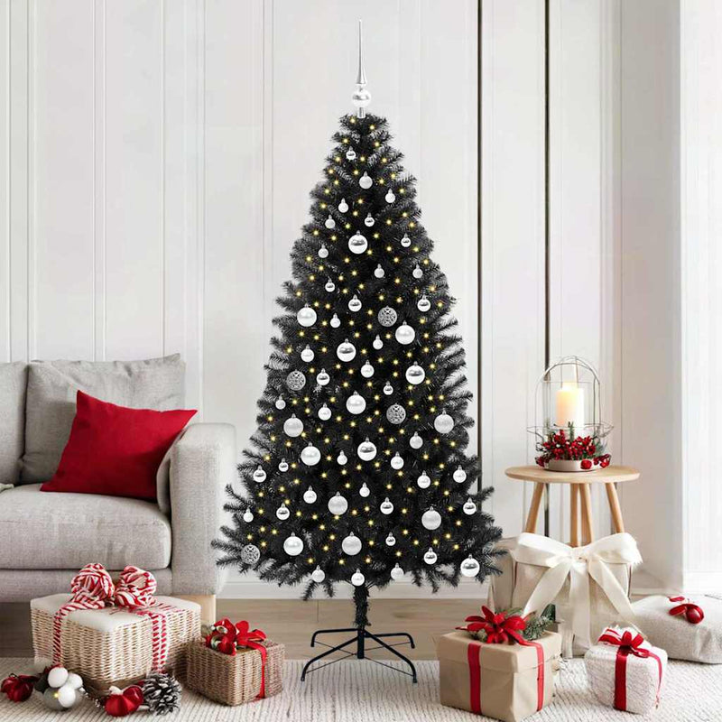 Chargez l'image dans la visionneuse de la galerie, Vidaxl kerstboom met 300 led met standaard zwart 180 cm pvc
