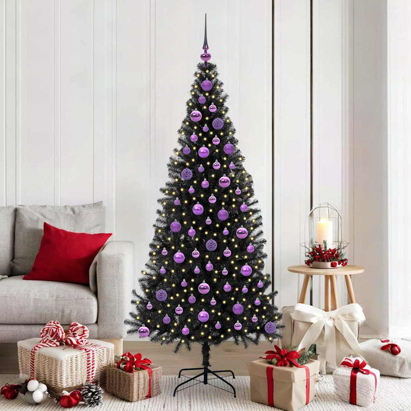 Chargez l'image dans la visionneuse de la galerie, Vidaxl kerstboom met 300 led met standaard zwart 180 cm pvc
